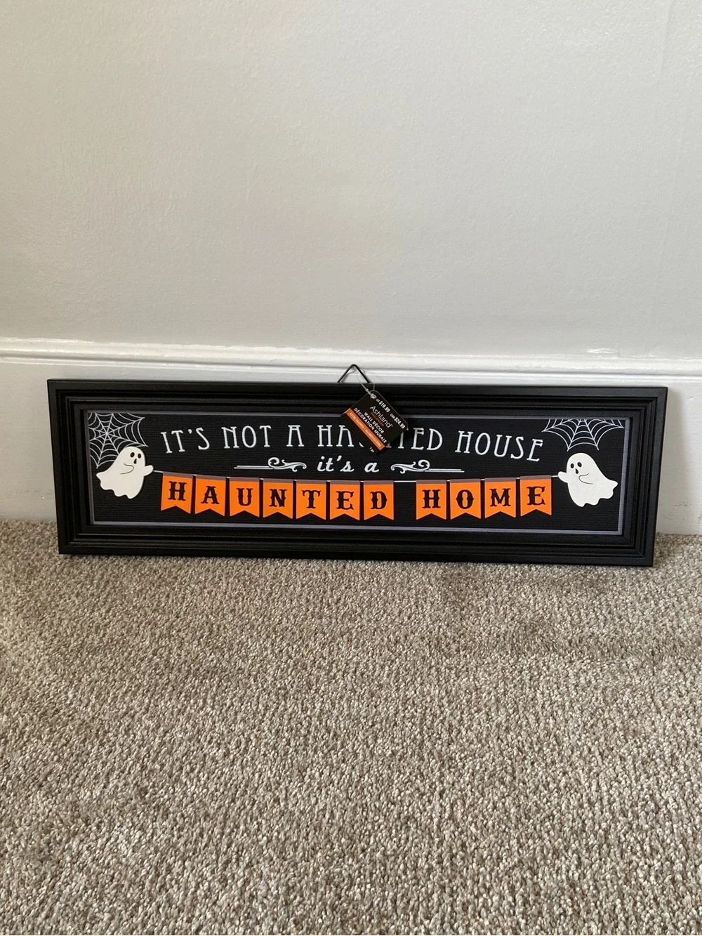Halloween Framed Wall Sign It's a Haunted Home Michaels Spooky Decor Goth